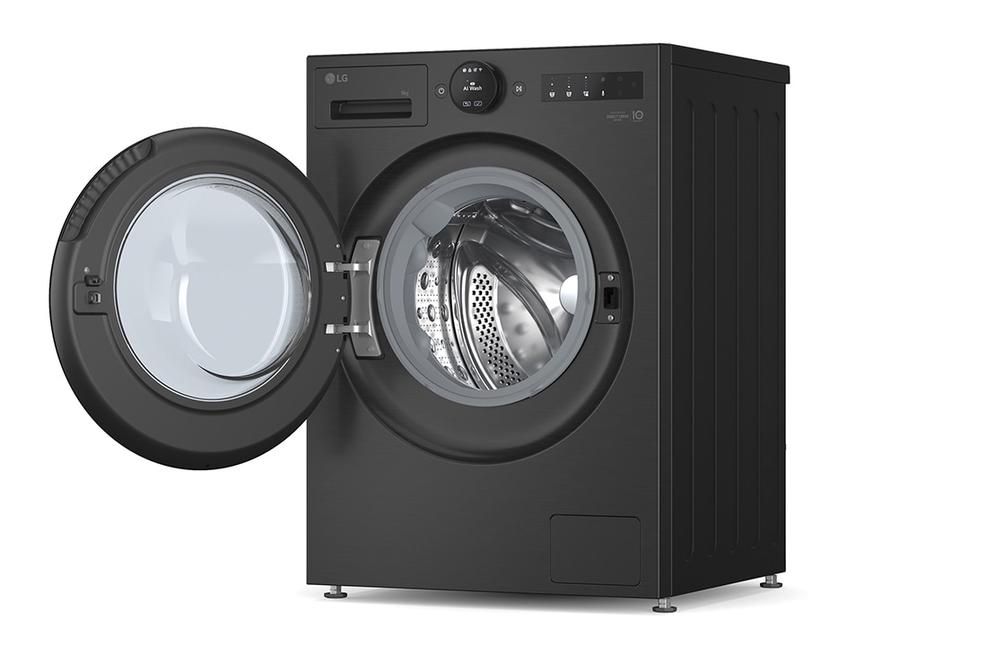 LG 9 kg Pyykinpesukone(Essence Black) - Energialuokka A, LCD-paneelilla, TurboWash360™, AI DD™, Smart Diagnosis™ kanssa Wi-Fi, Back view, F4X7009TBB, thumbnail 10
