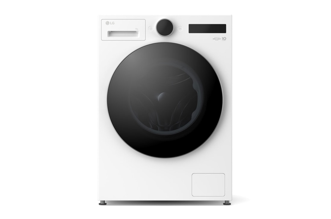 LG 9 kg Pyykinpesukone(Black) - Energialuokka A, LCD-paneelilla, TurboWash360™, AI DD™, Smart Diagnosis™ kanssa Wi-Fi , Front view, F4X7009TBB