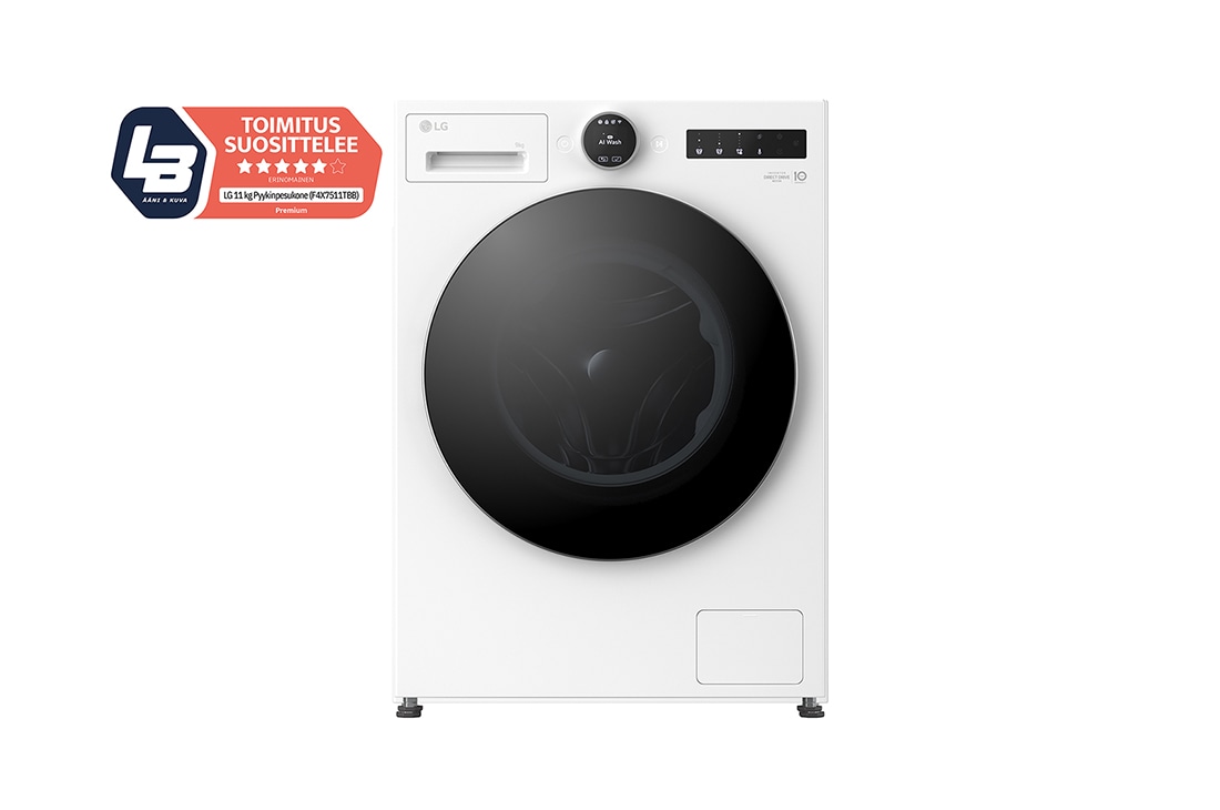 LG 9 kg Pyykinpesukone(Valkoinen) - Energialuokka A, LCD-paneelilla, Auto Dose, TurboWash360™, AI DD™, Smart Diagnosis™ kanssa Wi-Fi, F4X7509TWS