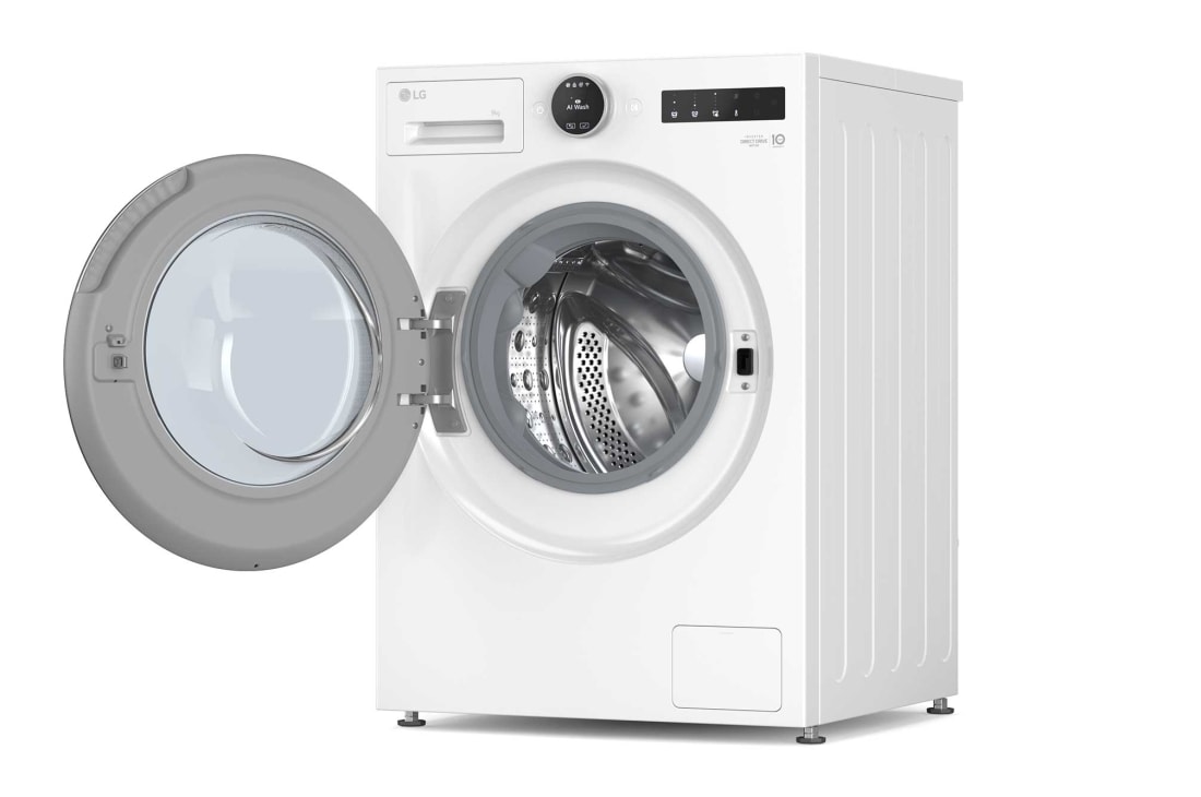 LG 9 kg Pyykinpesukone(Essence White) - Energialuokka A, LCD-paneelilla, Auto Dose, TurboWash360™, AI DD™, Smart Diagnosis™ kanssa Wi-Fi, Right Door Open View, F4X7509TWS, thumbnail 13