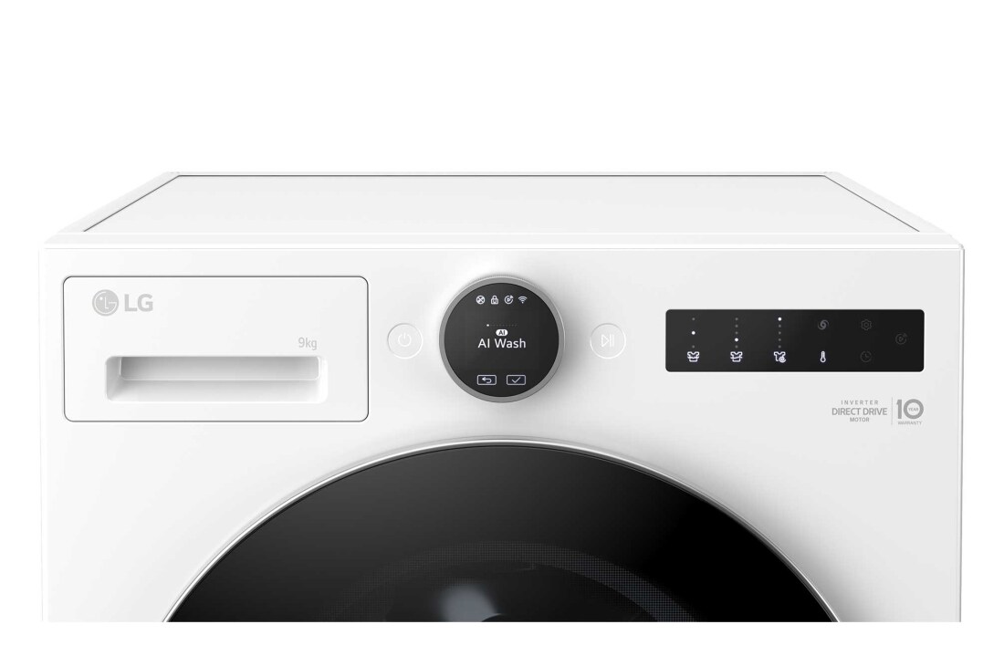 LG 9 kg Pyykinpesukone(Essence White) - Energialuokka A, LCD-paneelilla, Auto Dose, TurboWash360™, AI DD™, Smart Diagnosis™ kanssa Wi-Fi, Controller View, F4X7509TWS, thumbnail 6