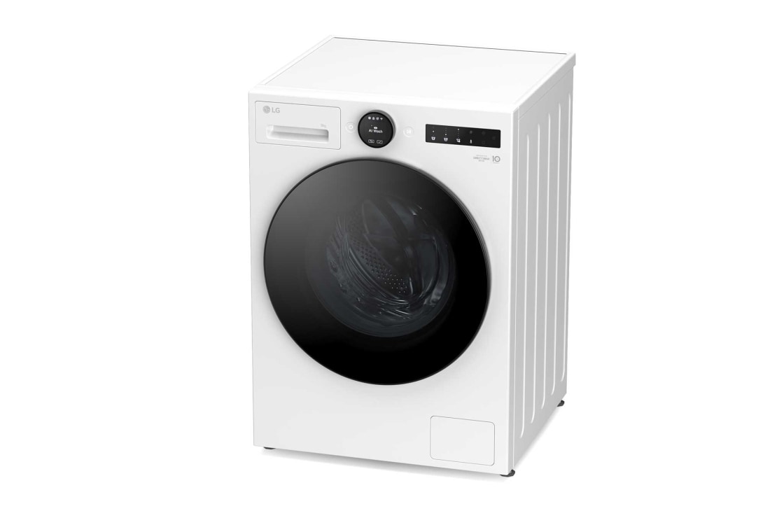 LG 9 kg Pyykinpesukone(Essence White) - Energialuokka A, LCD-paneelilla, Auto Dose, TurboWash360™, AI DD™, Smart Diagnosis™ kanssa Wi-Fi, Top Right View, F4X7509TWS, thumbnail 11