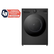 LG 9 kg Pyykinpesukone(Essence Black) - Energialuokka A, LCD-paneelilla, Auto Dose, TurboWash360™, AI DD™, Smart Diagnosis™ kanssa Wi-Fi, Front with logo view, F4X7509TBB, thumbnail 1
