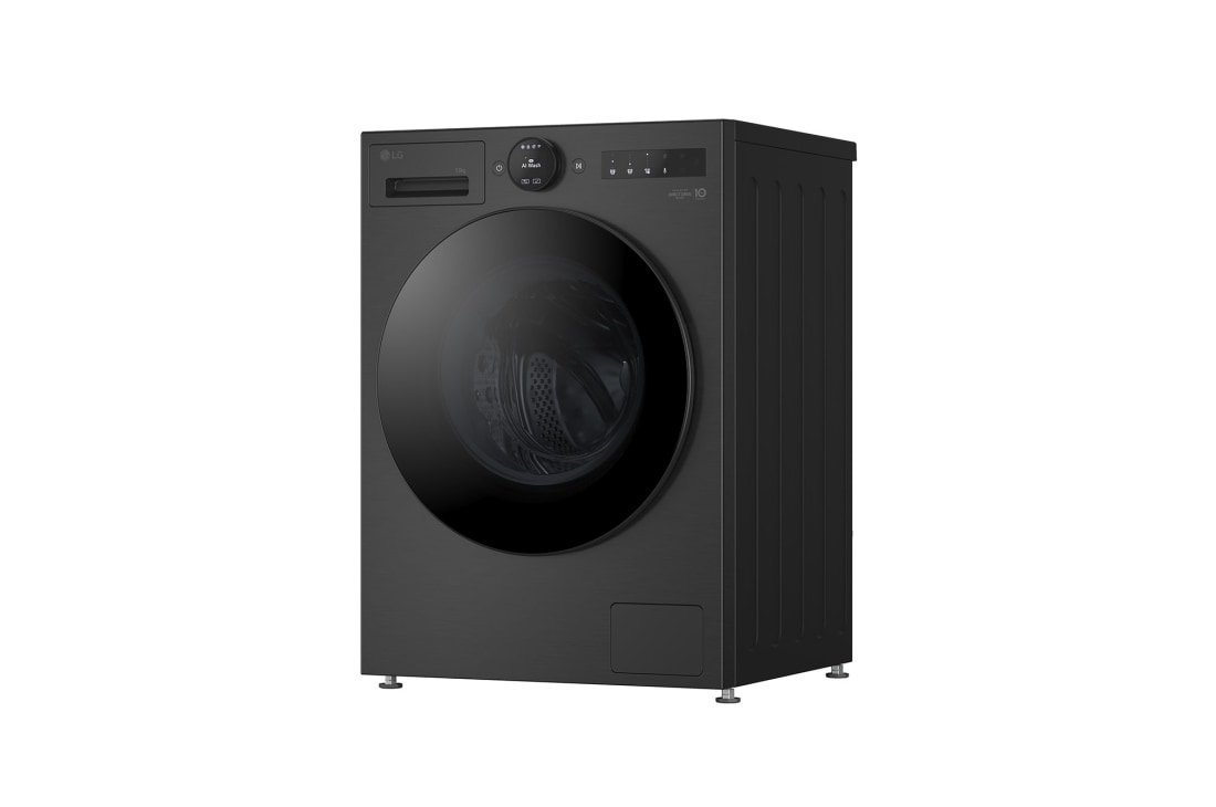 LG 9 kg Pyykinpesukone(Essence Black) - Energialuokka A, LCD-paneelilla, Auto Dose, TurboWash360™, AI DD™, Smart Diagnosis™ kanssa Wi-Fi, Left side view, F4X7509TBB, thumbnail 11