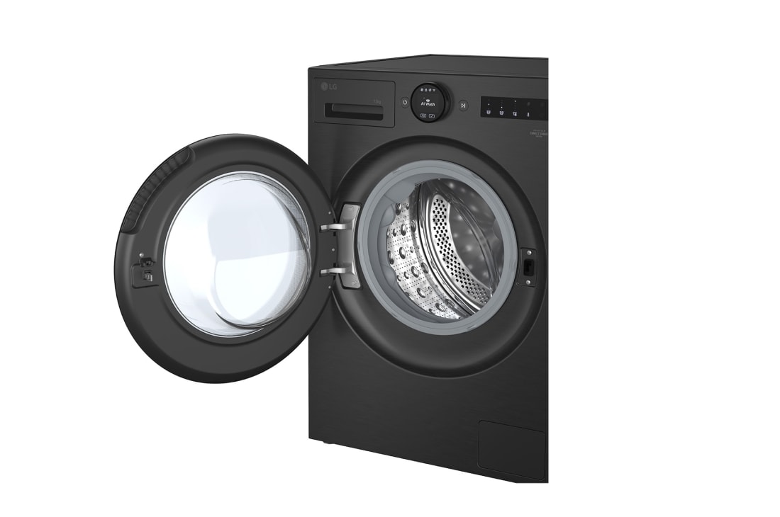 LG 9 kg Pyykinpesukone(Essence Black) - Energialuokka A, LCD-paneelilla, Auto Dose, TurboWash360™, AI DD™, Smart Diagnosis™ kanssa Wi-Fi, drum view, F4X7509TBB, thumbnail 5