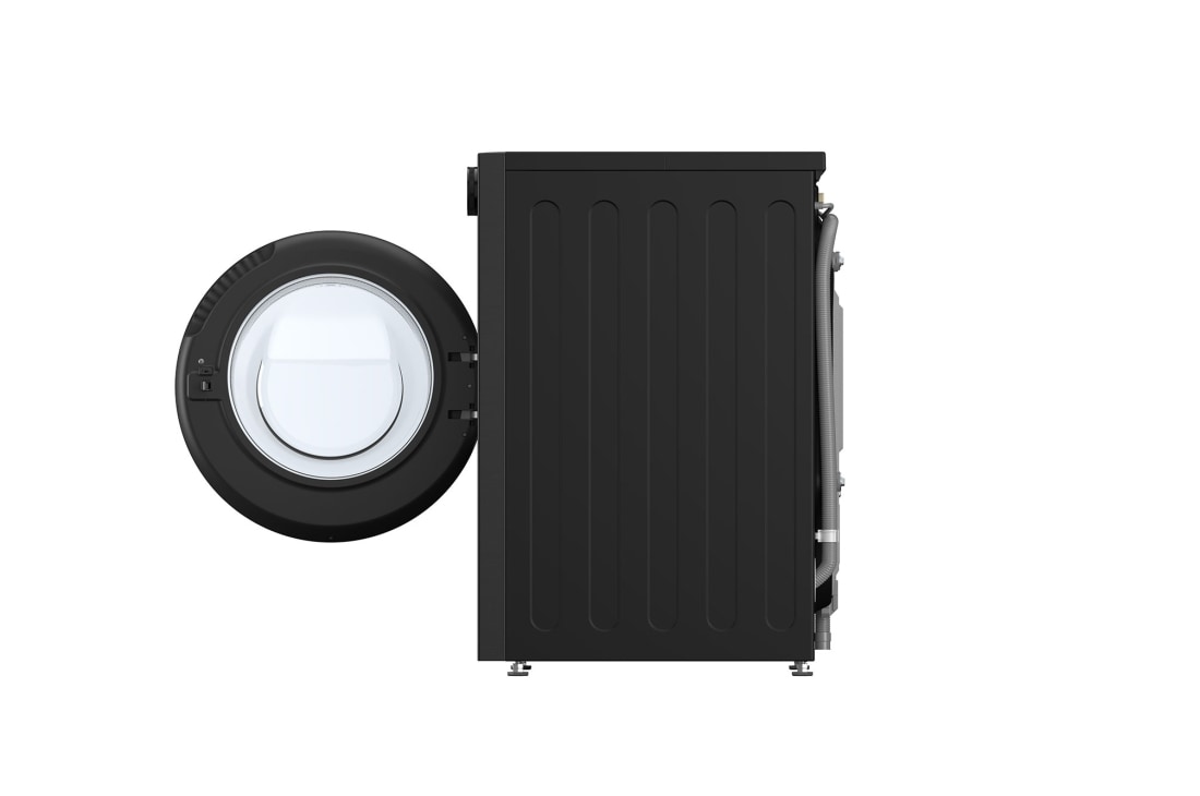 LG 9 kg Pyykinpesukone(Essence Black) - Energialuokka A, LCD-paneelilla, Auto Dose, TurboWash360™, AI DD™, Smart Diagnosis™ kanssa Wi-Fi, side door open, F4X7509TBB, thumbnail 14