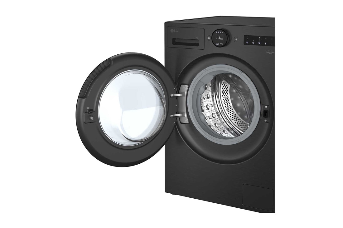 LG 13 kg Pyykinpesukone(Essence Black) - Energialuokka A, LCD-paneelilla, Auto Dose, TurboWash360™, AI DD™, Smart Diagnosis™ kanssa Wi-Fi, Top perspective view, F4X7513TBB, thumbnail 7