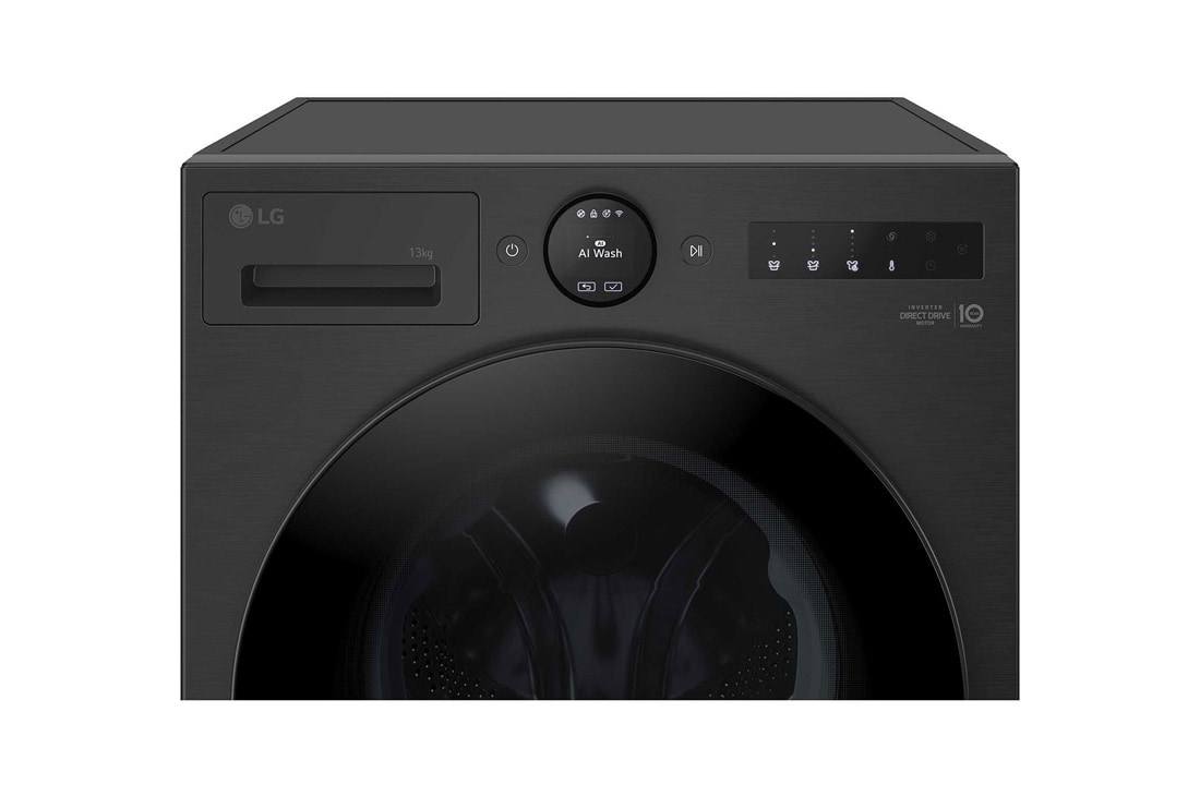 LG 13 kg Pyykinpesukone(Essence Black) - Energialuokka A, LCD-paneelilla, Auto Dose, TurboWash360™, AI DD™, Smart Diagnosis™ kanssa Wi-Fi, Side view open door, F4X7513TBB, thumbnail 9