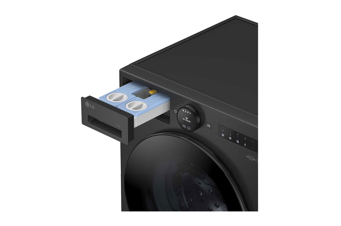 LG 13 kg Pyykinpesukone(Essence Black) - Energialuokka A, LCD-paneelilla, Auto Dose, TurboWash360™, AI DD™, Smart Diagnosis™ kanssa Wi-Fi, PERSPECTIVE DRAW VIEW, F4X7513TBB, thumbnail 12
