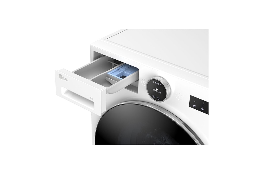 LG 13 kg Pyykinpesukone(Essence White) - Energialuokka A, LCD-paneelilla, TurboWash360™, AI DD™, Smart Diagnosis™ kanssa Wi-Fi, display, F4X7013TWS, thumbnail 4