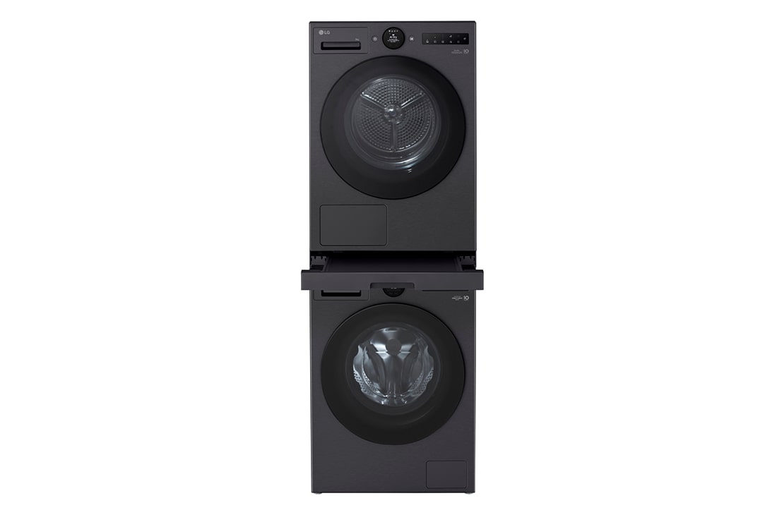LG Ulosvedettävä taso välisarja F4X7/RHX7-pesukoneen ja -kuivausrummun pesutorni asennuksiin. - Essence Black, product view, DK2B, thumbnail 5