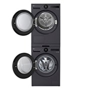 LG Ulosvedettävä taso välisarja F4X7/RHX7-pesukoneen ja -kuivausrummun pesutorni asennuksiin. - Essence Black, product view, DK2B, thumbnail 6