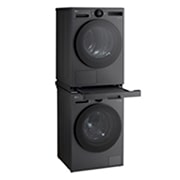 LG Ulosvedettävä taso välisarja F4X7/RHX7-pesukoneen ja -kuivausrummun pesutorni asennuksiin. - Essence Black, product view, DK2B, thumbnail 8