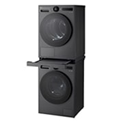 LG Ulosvedettävä taso välisarja F4X7/RHX7-pesukoneen ja -kuivausrummun pesutorni asennuksiin. - Essence Black, product view, DK2B, thumbnail 10