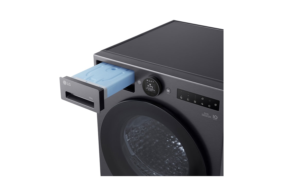 LG 10kg Kuivausrumpu(Essence Black) - Energialuokka c, LCD-paneelilla, DUAL Inverter Heat Pump™, Smart Diagnosis™ kanssa Wi-Fi, 10kg Kuivausrumpu(Essence Black) - Energialuokka c, LCD-paneelilla, DUAL Inverter Heat Pump™, Smart Diagnosis™ kanssa Wi-Fi, RHX7010TBB, thumbnail 8