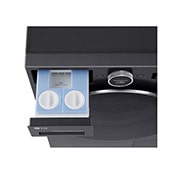 LG 11kg/6kg Kuivaava pesukone (Musta) | Energialuokka A/A, Steam+™, AI Wash™ 2.0, TurboWash™, Smart Diagnosis™ Wi-Fi-yhteydellä, Tässä uudessa LG:n pesukone-kuivausrummussa on suuri 11 kg:n pyykkikapasiteetti ja 6 kg:n kuivauskapasiteetti.Parhaan energialuokan A/A ansiosta sekä pesussa että kuivauksessa yhdistettynä uusiin omin, WHX9516TBC, thumbnail 4