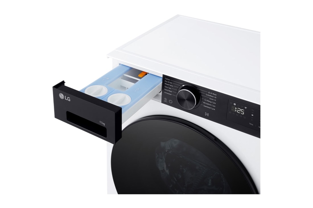LG 9 kg Pyykinpesukone (Valkoinen) | Energialuokka A, Auto Dose, TurboWash™360, AI DD™, Smart Diagnosis™ Wi-Fi-yhteydellä, LG 9 kg Pyykinpesukone (Valkoinen) | Energialuokka A, Auto Dose, TurboWash™360, AI DD™, Smart Diagnosis™ Wi-Fi-yhteydellä, F4X5509TKB, thumbnail 5