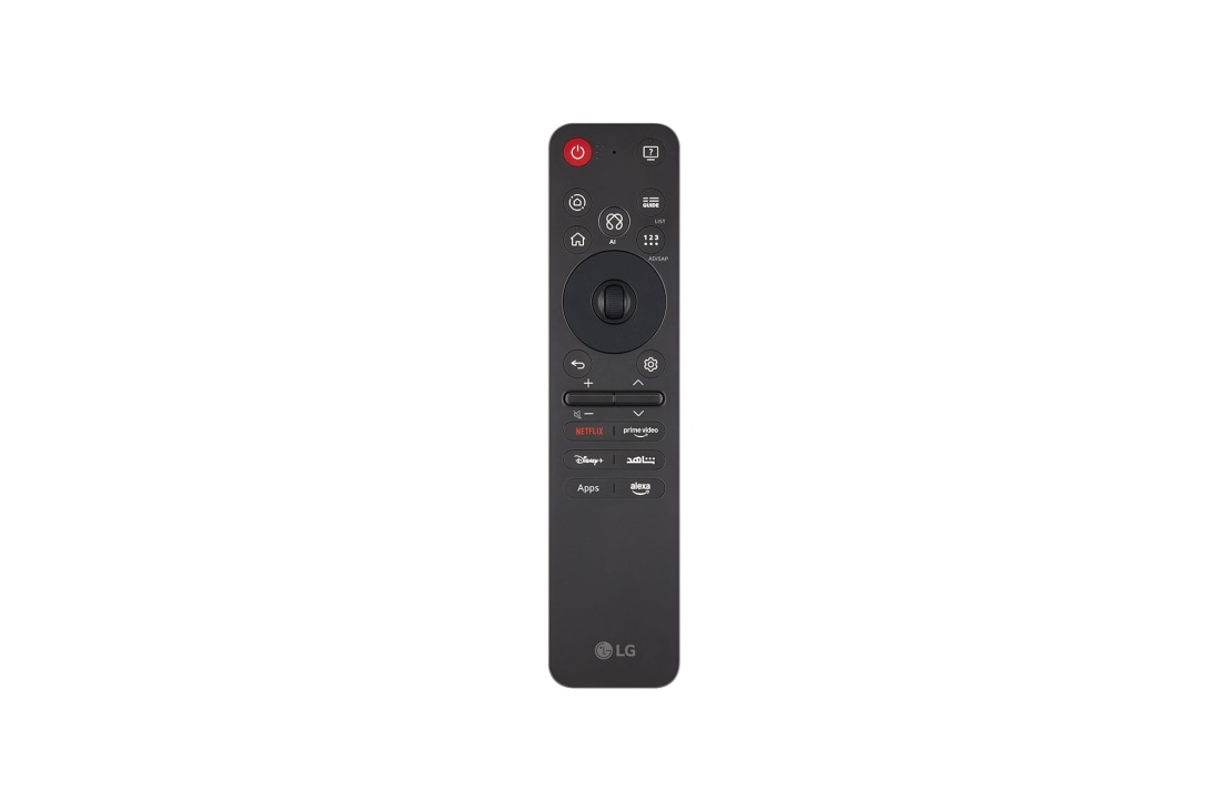 LG 2025 Slim Magic Remote (MR25GA), front view, MR25GA
