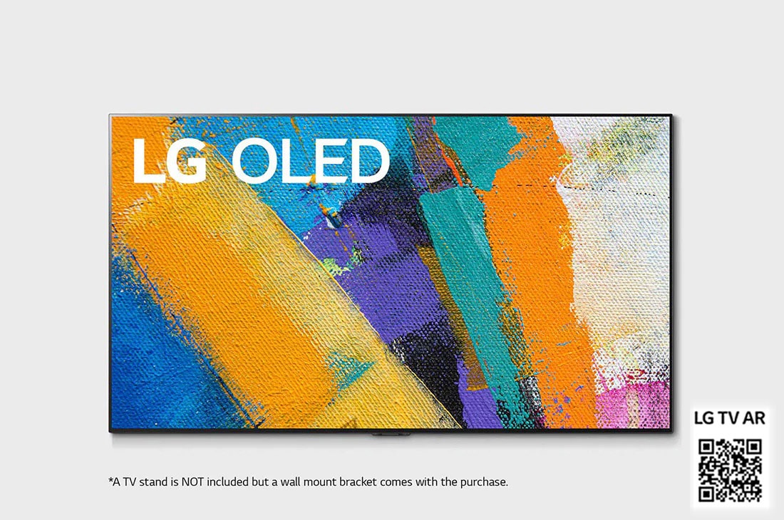LG 65'' Gallery OLED GX 4K TV sisäänrakennetulla seinäkiinnikkeellä, Front view with infill image, OLED65GX6LA