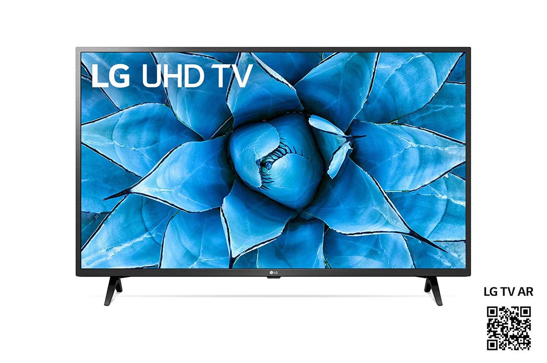 LG UN73 43 tuuman 4K UHD -älytelevisio, etupuoli ja upotettu kuva, 43UN73006LC