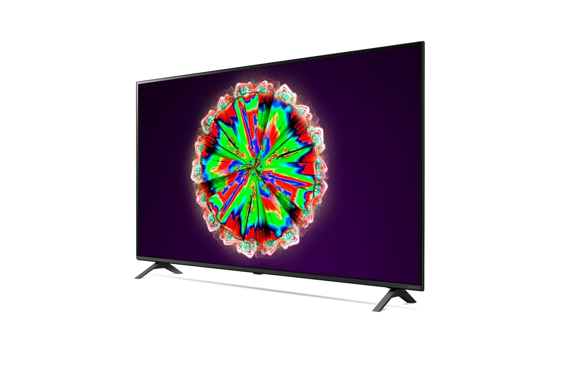 LG 4K NanoCell TV, 30 degree side view with infill image, 65NANO806NA, thumbnail 3