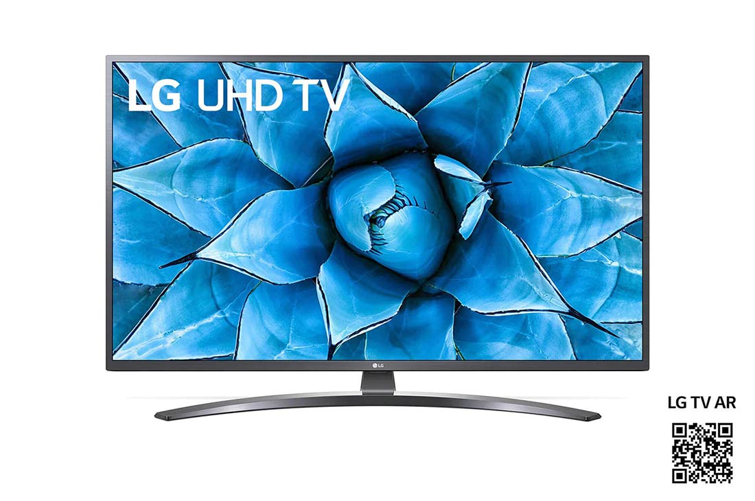 LG UN74 55 tuuman 4K UHD -älytelevisio, etupuoli ja upotettu kuva, 55UN74006LB