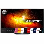 LG BX 65 tuuman 4K Smart OLED TV, 30 degree side view with infill image, OLED65BX6LB, thumbnail 3