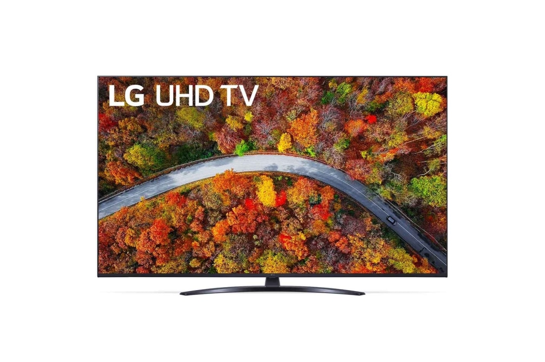 LG UP81 55-tuumainen 4K Smart UHD TV, Kuva LG UHD TV:stä edestä, 55UP81006LA