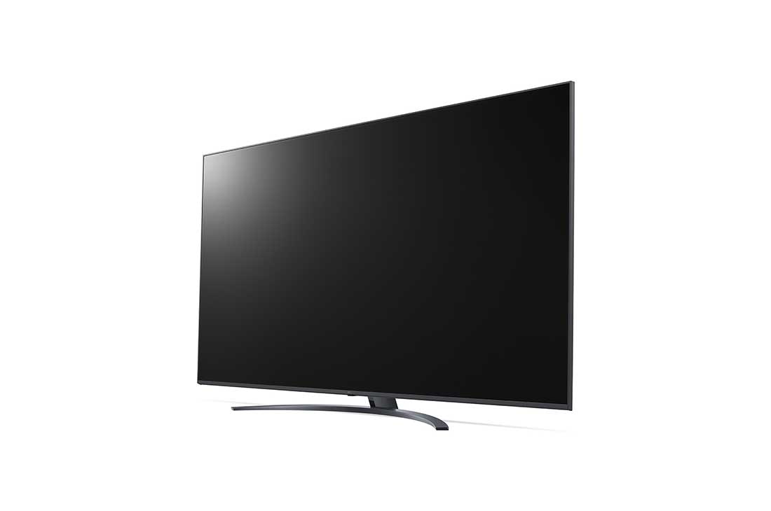 LG UP78 75-tuumainen 4K Smart UHD TV, kuva 30 astetta sivulta ja täytekuva, 75UP78006LB, thumbnail 3
