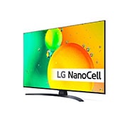 LG 43'' NANO 76 - NanoCell 4K Smart TV - 43NANO766QA, 30 asteen sivunäkymä upotetulla kuvalla, 43NANO766QA, thumbnail 2