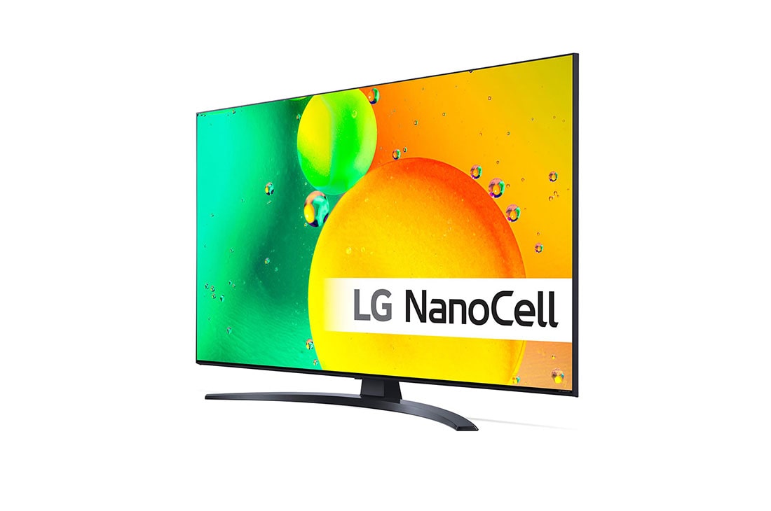 LG 65'' NANO 76 - NanoCell 4K Smart TV - 65NANO766QA, 30 asteen sivunäkymä upotetulla kuvalla, 65NANO766QA, thumbnail 2