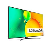 LG 70'' NANO 76 - NanoCell 4K Smart TV - 70NANO766QA, 30 asteen sivunäkymä upotetulla kuvalla, 70NANO766QA, thumbnail 3