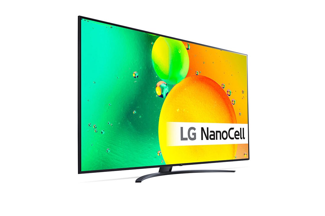 LG 86'' NANO 76 - NanoCell 4K Smart TV - 86NANO766QA, 30 asteen sivunäkymä upotetulla kuvalla, 86NANO766QA, thumbnail 3