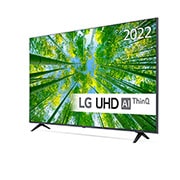 LG 65'' UQ8000 - 4K UHD Smart TV - 65UQ80006LB, Sivunäkymä pienessä kulmassa, 65UQ80006LB, thumbnail 2