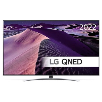 LG QNED -television etunäkymä, jossa on täytekuva ja tuotelogo1