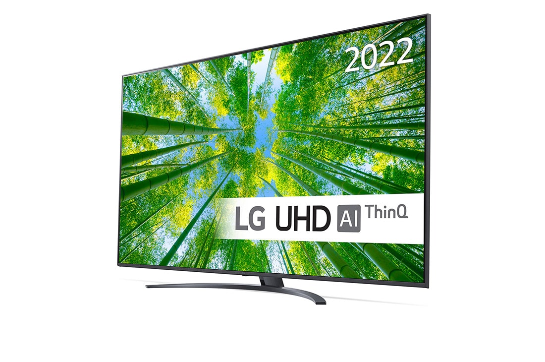 LG 75'' UQ8100 - 4K UHD Smart TV - 75UQ81006LB, Sivunäkymä pienessä kulmassa, 75UQ81006LB, thumbnail 2