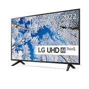 LG 43'' UQ7000 - 4K UHD Smart TV - 43UQ70006LB, Sivunäkymä pienessä kulmassa, 43UQ70006LB, thumbnail 2