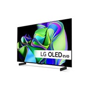 LG 42'' OLED evo C3 - 4K TV (2023), Sivunäkymä vasemmalta, hieman viistosta., OLED42C34LA, thumbnail 2