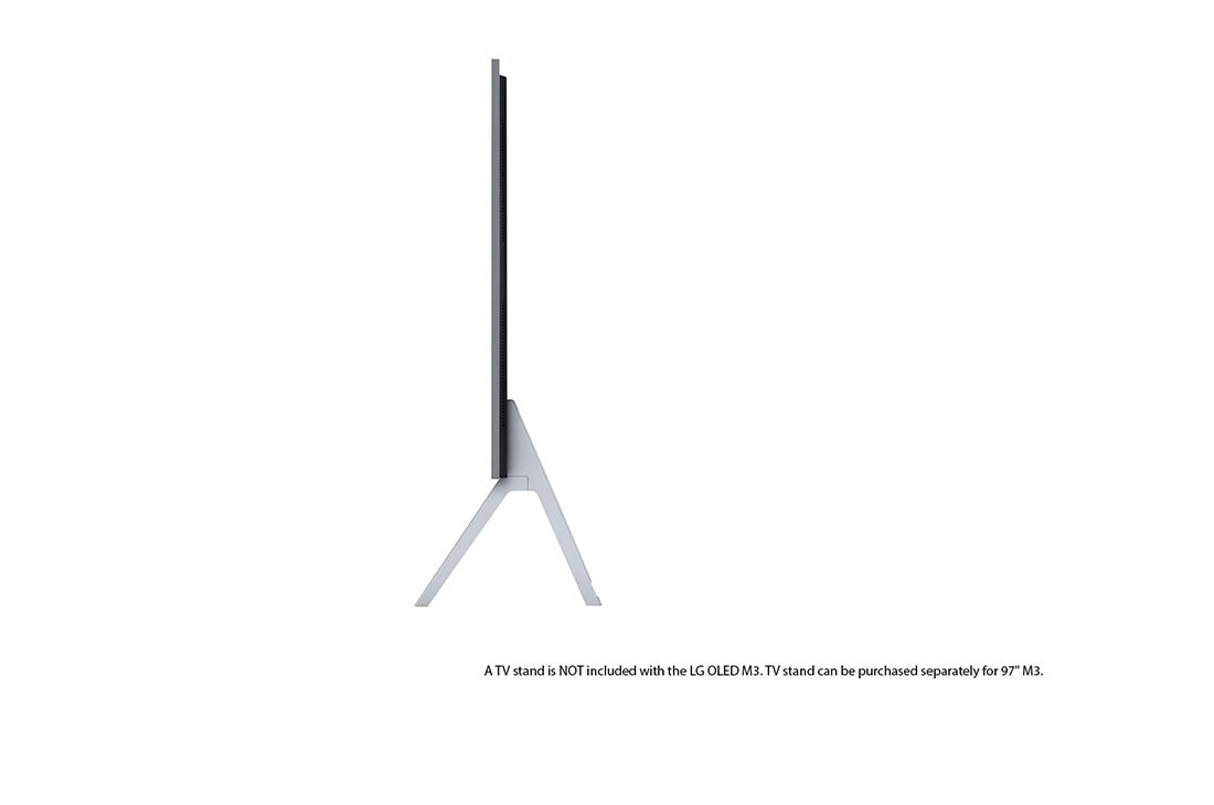 LG Maailman ensimmäinen 97 tuuman True Wireless LG SIGNATURE OLED M3 -televisio 4K 120Hz videon- ja äänensiirrolla , Hieman vinosti oikealta otettu kuva, jossa on LG OLED M3 seinällä, OLED97M39LA, thumbnail 3