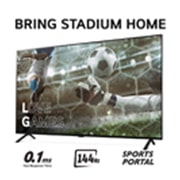 LG 77 tuuman LG OLED AI B4 4K Smart TV OLED77B4, Tuo Stadium Home kotiin televisiolla, jossa on jalkapallokuva Love Games -peleistä ja nopea 0,1 mz:n vasteaika, 120 Hz, alareunassa Sports Portal, OLED77B4ELA, thumbnail 6