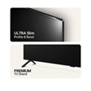 LG 77 tuuman LG OLED AI B4 4K Smart TV OLED77B4, Kuva ylhäältä erittäin ohuesta profiilista ja kehyksestä sekä alaosasta ensiluokkaisesta TV-jalustasta, OLED77B4ELA, thumbnail 9
