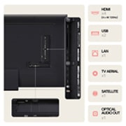 LG 55'' QNED AI 87 - 4K Smart TV (2024), LG QNED TV:n, QNED85:n takanäkymä, portit ja liitäntätiedot, 55QNED87T6B, thumbnail 7