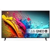 LG 55'' QNED AI 85 - 4K Smart TV (2024), LG QNED TV:n etunäkymä, QNED85 ja teksti LG QNED, Quantum Dot ja NanoCell sekä 2024 näytöllä, 55QNED85T6C, thumbnail 1