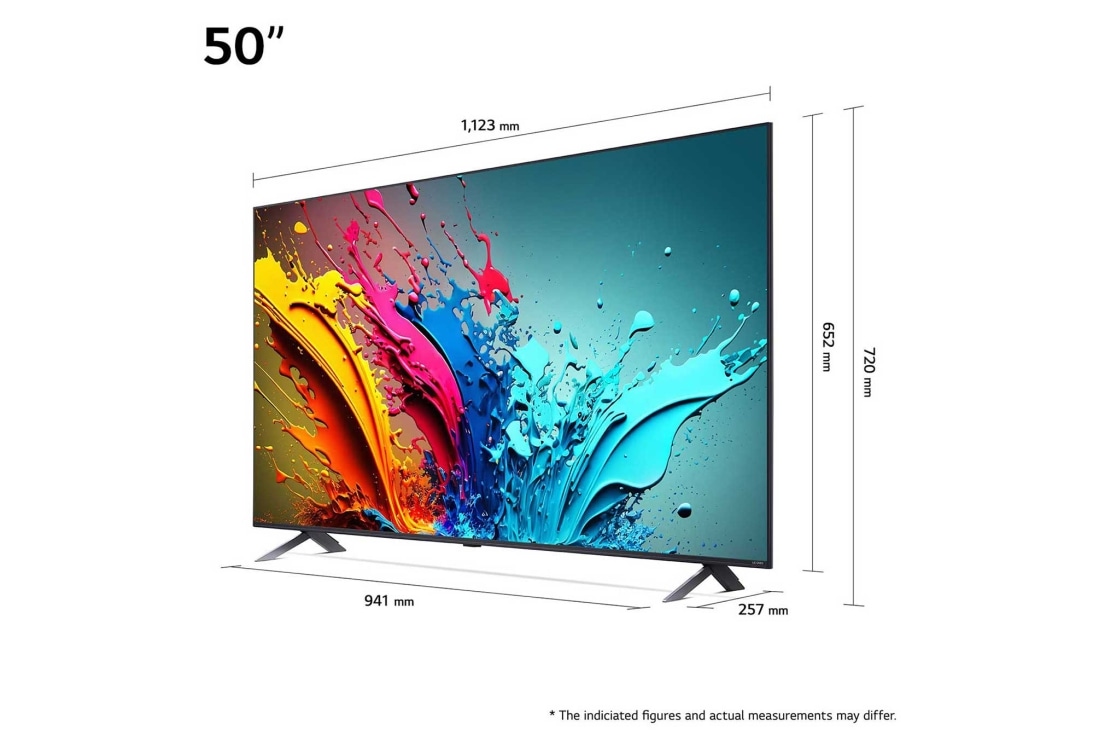 LG 50'' QNED AI 85 - 4K Smart TV (2024), LG QNED TV, QNED85 sett fra venstre i en liten vinkel, 50QNED85T6A, thumbnail 2