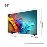 LG 65'' QNED AI 85 - 4K Smart TV (2024), LG QNED TV, QNED85 hieman vinosta kulmasta vasemmalle päin, 65QNED85T6C, thumbnail 2
