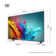 LG 75'' QNED AI 85 - 4K Smart TV (2024), LG QNED TV, QNED85 hieman vinosta kulmasta vasemmalle päin, 75QNED85T6C, thumbnail 2