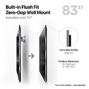 LG 83'' OLED evo AI G4 - 4K TV (2024), Sisäänrakennettu Flush Fit Zero-Gap -seinäkiinnike ja tuotteen mitat., OLED83G45LW, thumbnail 5