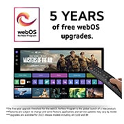 LG 43'' NANO 81 - NanoCell AI 4K Smart TV (2024), 5 vuotta ilmaisia webOS-päivityksiä, joissa on webOS:n uusi ohjelmalogo, webOS-käyttöliittymän kuva ja vastuuvapauslausekkeet, 43NANO81T6A, thumbnail 4