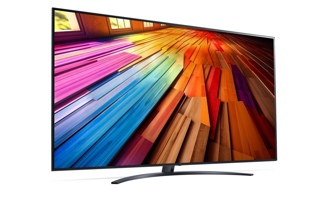 LG 65 tuuman LG UHD AI UT81 4K -Smart TV 2024, Loivasta kulmasta otettu vasemmalta otettu sivukuva LG UHD TV, UT81 -televisiosta, 65UT81006LA, thumbnail 3