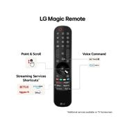 LG 43'' UHD AI UT91 - 4K TV (2024), LG Magic -kaukosäädin korostaa helppoa piste- ja vieritystoimintoa, suoratoistopalvelun pikavalintoja ja äänikomentoja, 43UT91006LA, thumbnail 8
